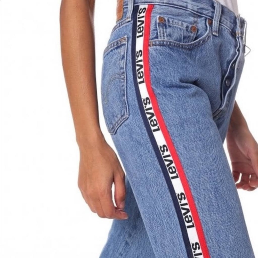 Levi's 501 Premium Logo Striped Jeans